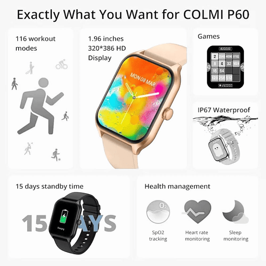 Reloj Inteligente Smart Watch Colmi P60