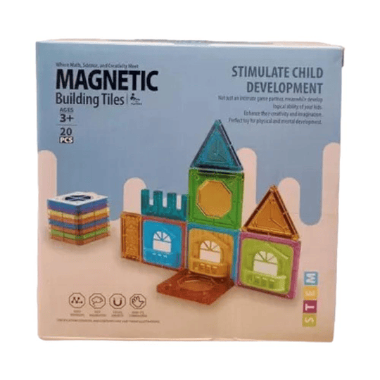 Juego Magnético Bloques De Construcción Didáctico 20 Pcs