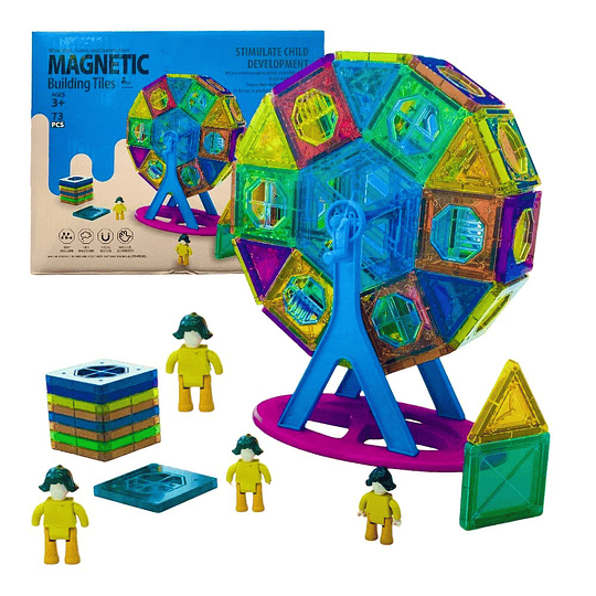 Juego Magnético Bloques De Construcción Didáctico 73 Pcs