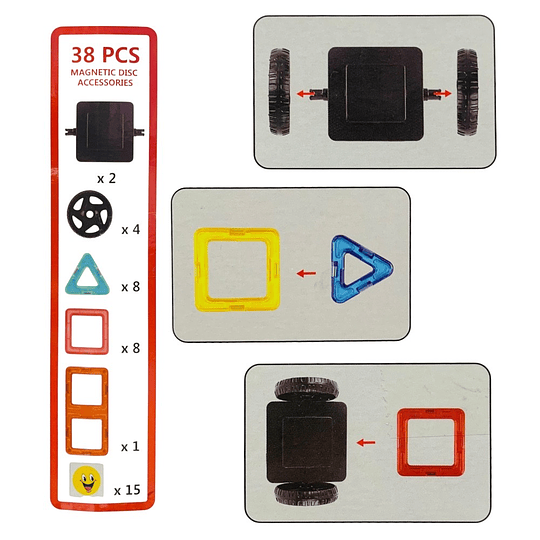 Juego Magnético Bloques De Construcción Didáctico 38 Pcs