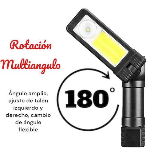 Linterna Led Portátil Recargable Reclinable Magnética 2 En 1