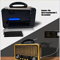 Radio Portátil Bluetooth Recargable Y A Pilas  Am/FM MP3 Vintage