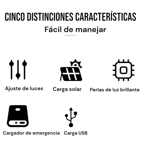 Linterna Led Solar Emergencia Recargable USB Portátil Alta Potencia  