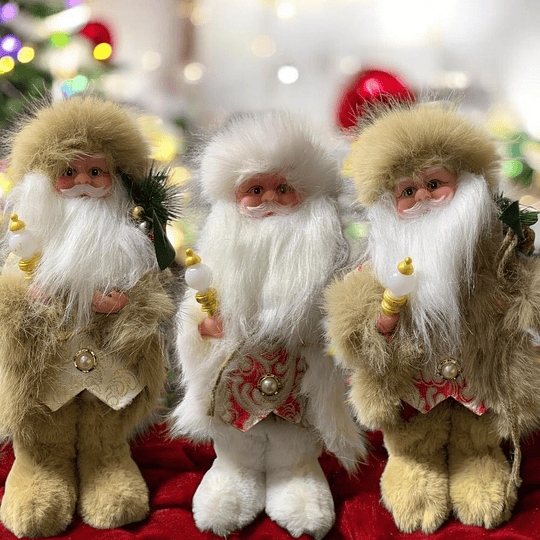 Viejo Pascuero Musical Adorno Navideño Decorativo 30 Cm