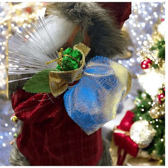 Viejo Pascuero Musical Adorno Navideño Decorativo 30 Cm