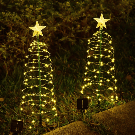 Arbol De Navidad Solar Espiral Led Jardín 