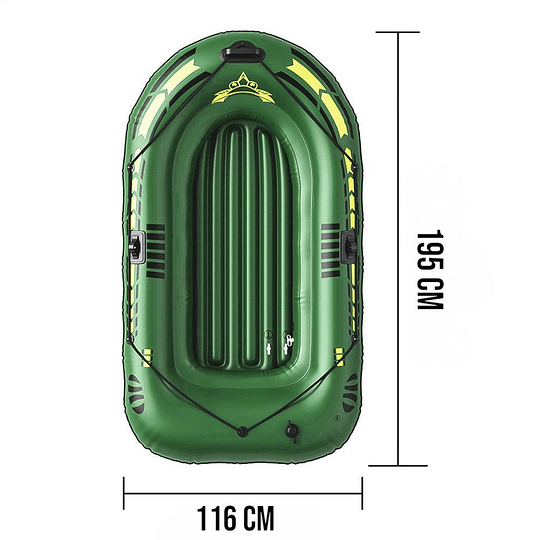 Bote Inflable Kayak + Remos 195x116 Cm Para 2 Personas 