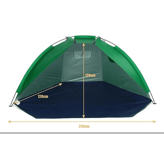 Paraviento Media Carpa Con Filtro Uv Playa