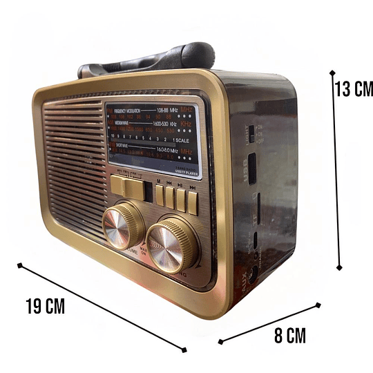 Radio Linterna Portátil Solar Bluetooth Recargable Retro Vintage 