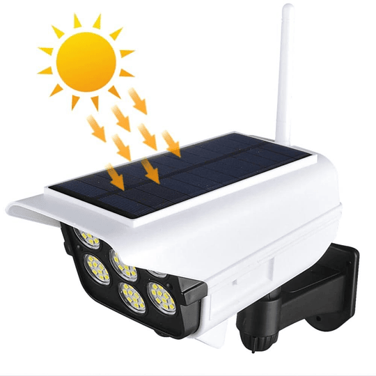 Foco Solar Tipo Camara Con Sensor De Movimiento + Control Remoto 