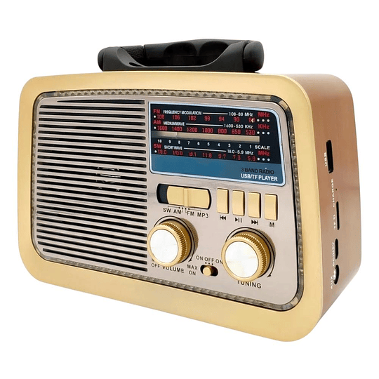 Radio Linterna Portátil Solar Bluetooth Recargable Retro Vintage 