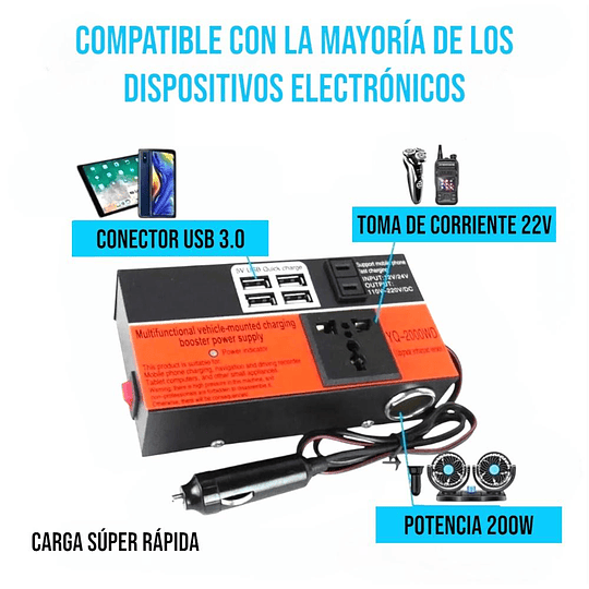 Inversor Convertidor De Voltaje Para Vehiculos Corriente 12v