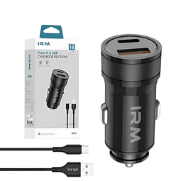 Cargador De Auto Dual USB y Tipo C Carga Rápida 18W