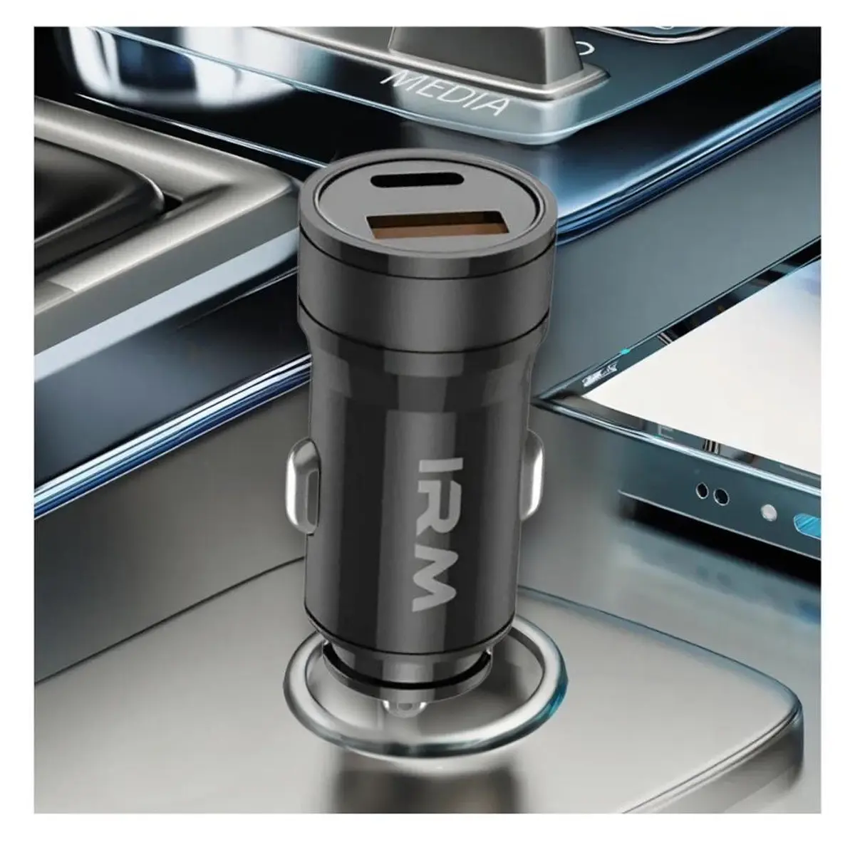 Cargador De Auto Dual USB y Tipo C Carga Rápida 18W