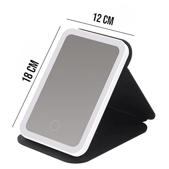  Espejo Led De Maquillaje Recargable Táctil Portátil Colores 