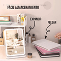  Espejo Led De Maquillaje Recargable Táctil Portátil Colores 