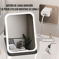  Espejo Led De Maquillaje Recargable Táctil Portátil Colores 
