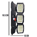 Foco Solar Triple De Pared Con Sensor De Movimiento Recargable 