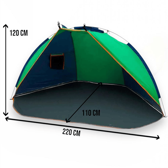 Paraviento Media Carpa Con Filtro Uv Playa