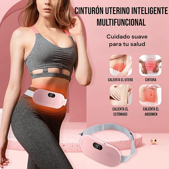Cinturón Calentador Menstrual Con Masajeador Recargable Portátil