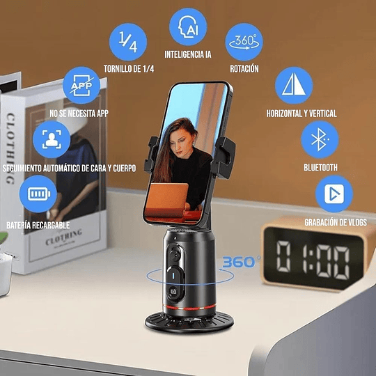 Tripode Inteligente 360° Con Seguimiento Facial Automático 