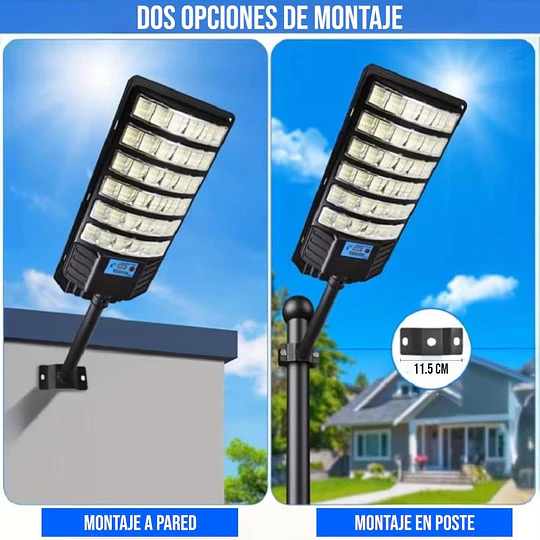 Foco Solar Exterior 1200w Sensor De Movimiento Ip65 + Control