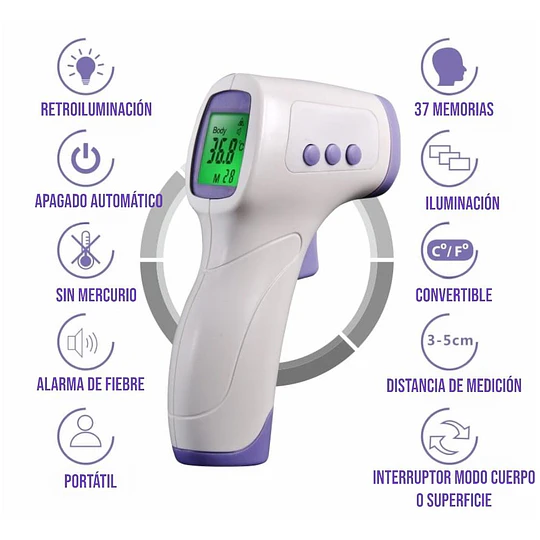Termómetro Digital Infrarrojo Para Medir La Temperatura 