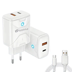 Cargador 100w Carga Rápida Tipo C Blanco 2 En 1 