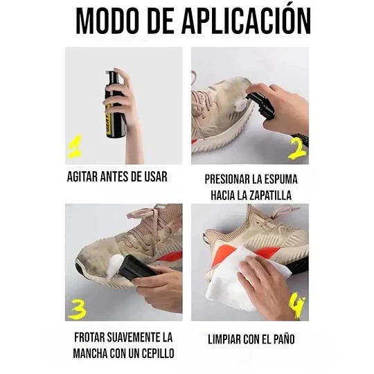 Kit De Limpieza Espuma Blanqueadora Zapatillas