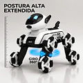 Perro Robot Inteligente Acrobacias Giro 360° Luces Y Sonido 