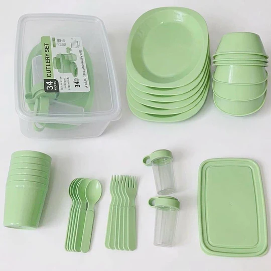 Set De Picnic Para Camping Portátil Reutilizable 34 Pcs