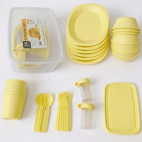 Set De Picnic Para Camping Portátil Reutilizable 34 Pcs