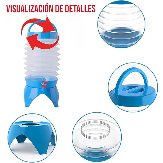  Dispensador Bidón De Agua Plegable Portátil Camping 5.5 L