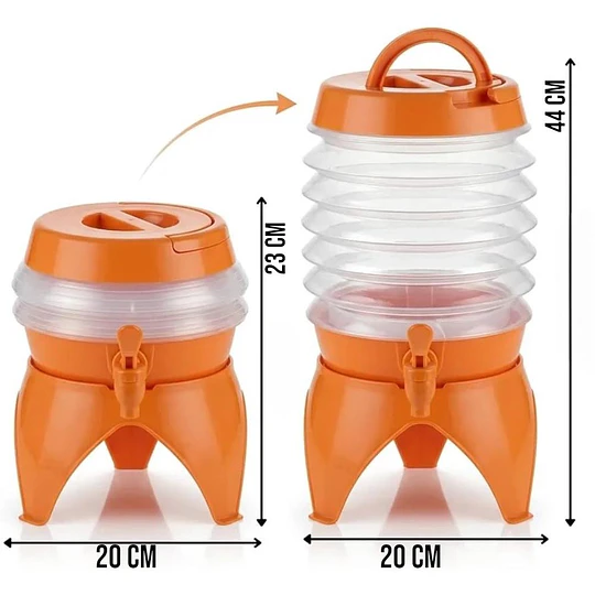  Dispensador Bidón De Agua Plegable Portátil Camping 5.5 L
