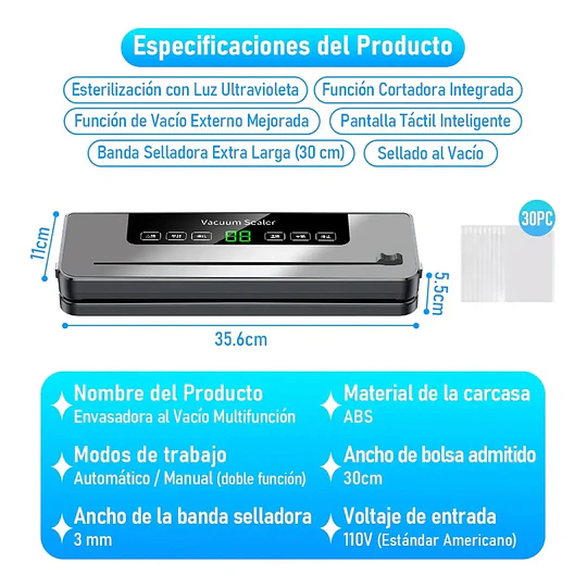 Maquina Selladora Al Vacio Para Alimentos