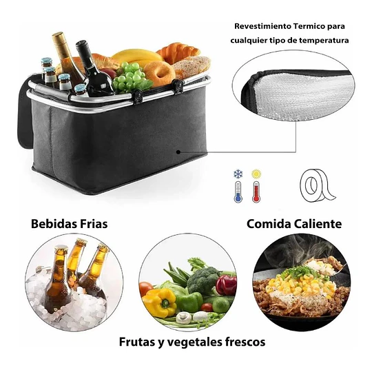 Canasto Térmico Plegable Cooler Para Camping 