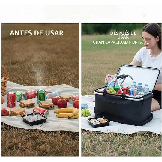 Canasto Térmico Plegable Cooler Para Camping 