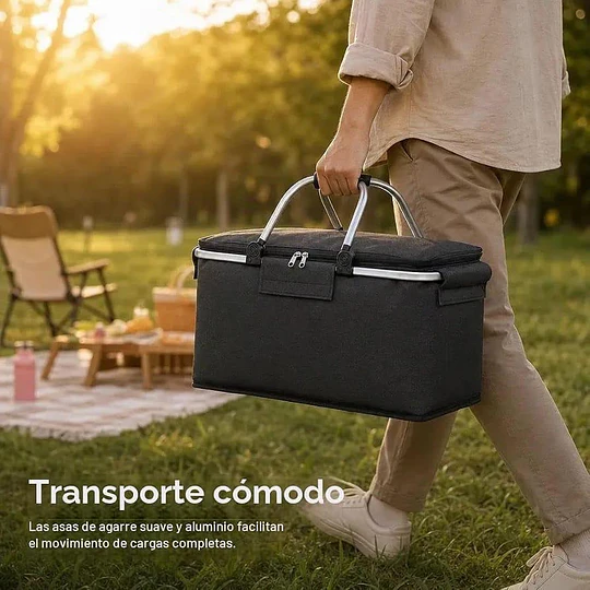 Canasto Térmico Plegable Cooler Para Camping 