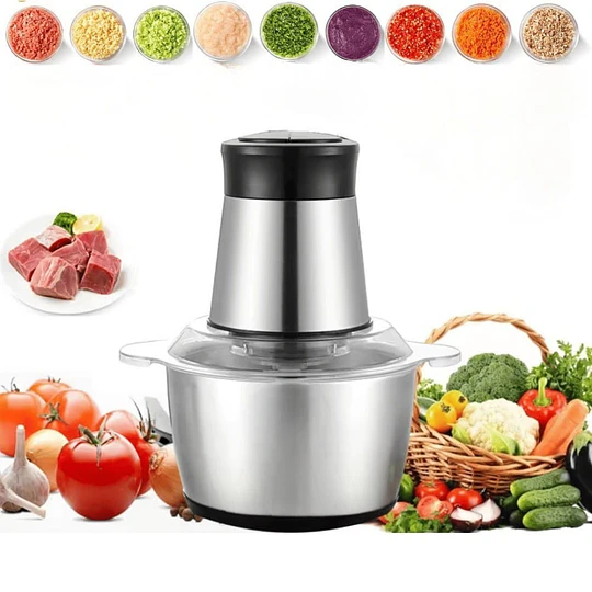 Picadora Eléctrica Para Carnes Y Verduras Acero Inoxidable 