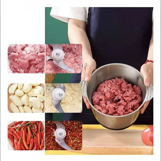Picadora Eléctrica Para Carnes Y Verduras Acero Inoxidable 