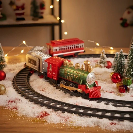 Tren Navideño Musical 15 Pcs Decorativo Luces Y Sonido