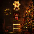 Escalera Led Solar Pascuero Decoración Navideña 
