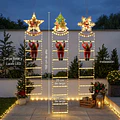 Escalera Led Solar Pascuero Decoración Navideña 