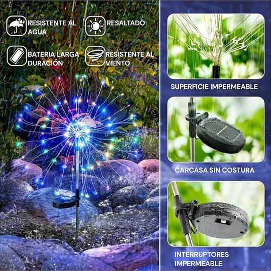 X2 Luces Led Solares Diente De León Decorativo Exterior