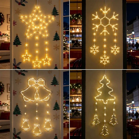 Colgante Navideño Led Solar Decorativo 