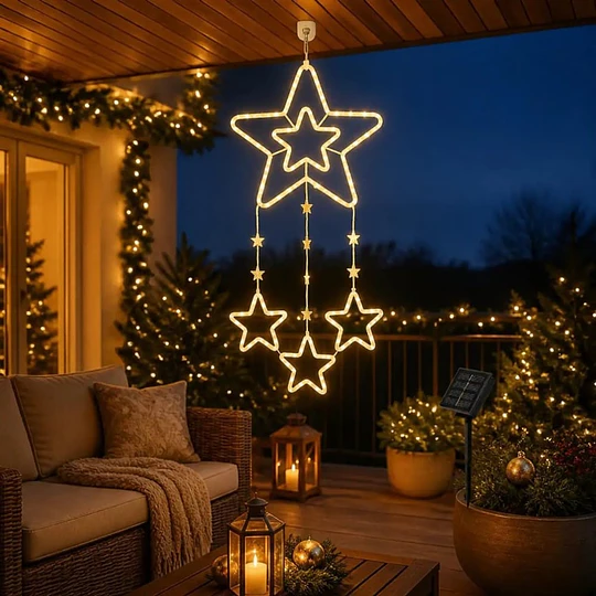 Colgante Navideño Led Solar Decorativo 