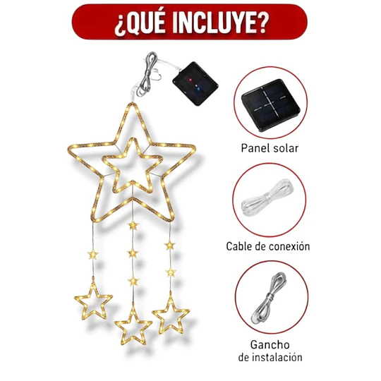 Colgante Navideño Led Solar Decorativo 