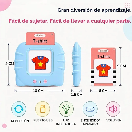 Juego Interactivo Didáctico Electrónico De Tarjetas Educativas