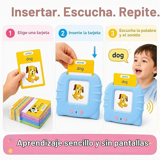 Juego Interactivo Didáctico Electrónico De Tarjetas Educativas