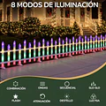 Luces Led Jardín Reja Decorativa Navideña Solar 